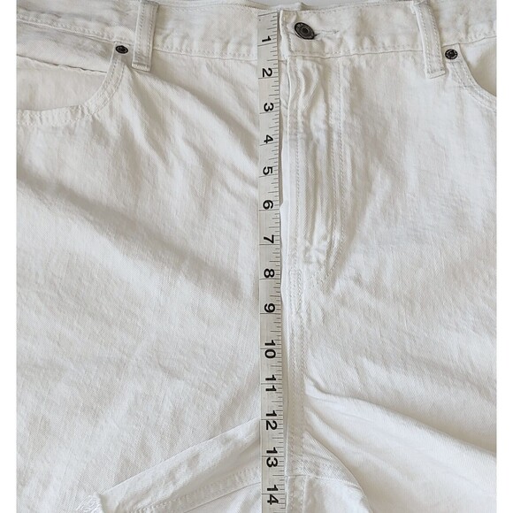 Old Navy White Denim Jean Cutoff Shorts Raw Hem High Rise - Picture 10 of 14